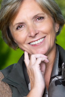 Beautiful woman smiles